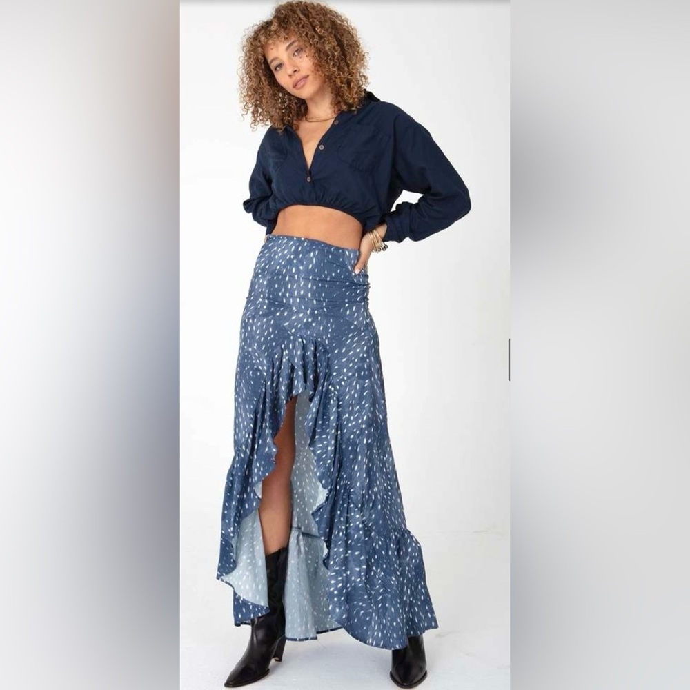 Stillwater Hola maxi skirt/ pattern blue Bambi/ NWOT💙 size small
